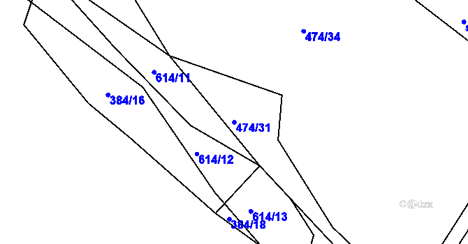 Parcela st. 474/31 v KÚ Stropčice, Katastrální mapa