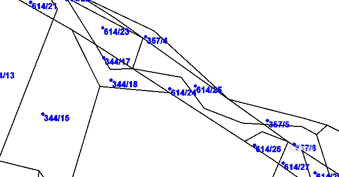 Parcela st. 614/24 v KÚ Stropčice, Katastrální mapa