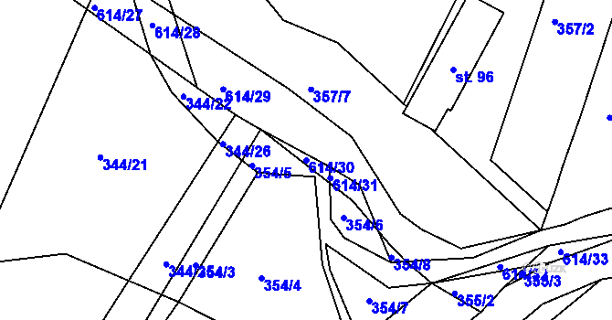 Parcela st. 614/30 v KÚ Stropčice, Katastrální mapa
