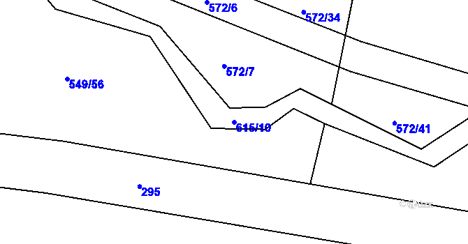 Parcela st. 615/10 v KÚ Stropčice, Katastrální mapa