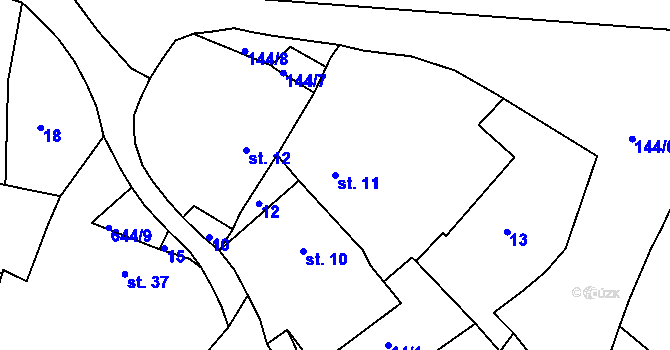 Parcela st. 11 v KÚ Třebýcinka, Katastrální mapa