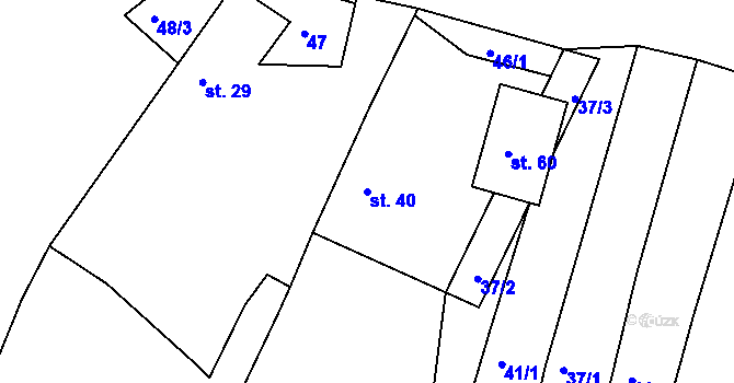 Parcela st. 40 v KÚ Třebýcinka, Katastrální mapa