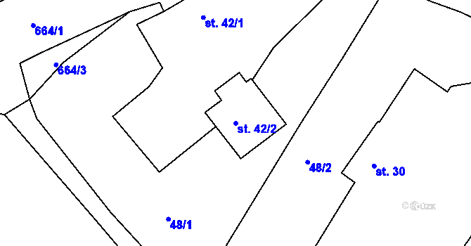 Parcela st. 42/2 v KÚ Třebýcinka, Katastrální mapa