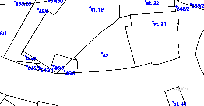 Parcela st. 42 v KÚ Třebýcinka, Katastrální mapa