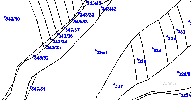 Parcela st. 326/1 v KÚ Třebýcinka, Katastrální mapa