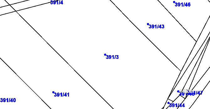 Parcela st. 391/3 v KÚ Třebýcinka, Katastrální mapa