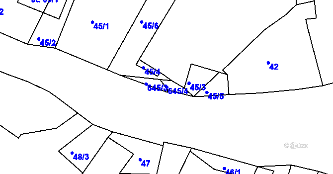 Parcela st. 645/4 v KÚ Třebýcinka, Katastrální mapa