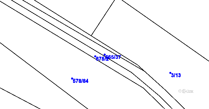 Parcela st. 665/37 v KÚ Třebýcinka, Katastrální mapa