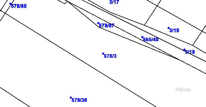Parcela st. 578/3 v KÚ Třebýcinka, Katastrální mapa