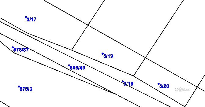 Parcela st. 3/19 v KÚ Třebýcinka, Katastrální mapa