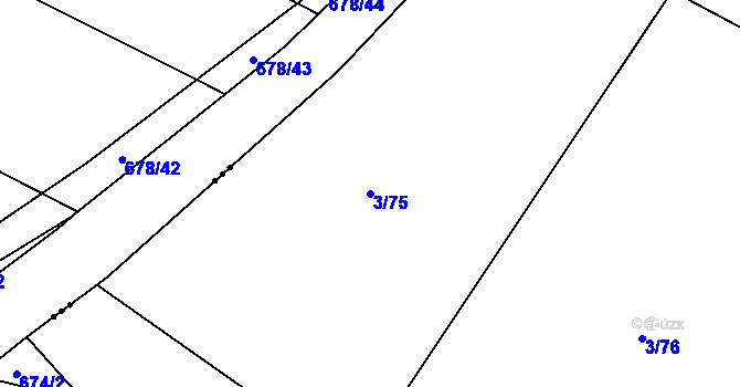 Parcela st. 3/75 v KÚ Třebýcinka, Katastrální mapa