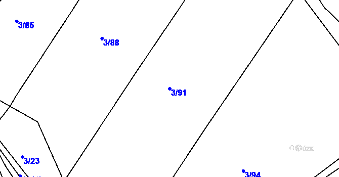 Parcela st. 3/91 v KÚ Třebýcinka, Katastrální mapa