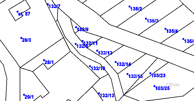 Parcela st. 132/12 v KÚ Třebýcinka, Katastrální mapa