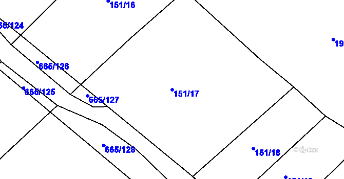 Parcela st. 151/17 v KÚ Třebýcinka, Katastrální mapa