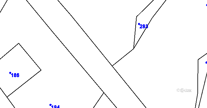 Parcela st. 288/7 v KÚ Třebýcinka, Katastrální mapa