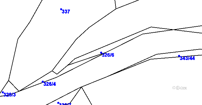 Parcela st. 326/6 v KÚ Třebýcinka, Katastrální mapa