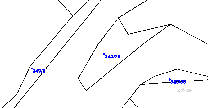 Parcela st. 343/29 v KÚ Třebýcinka, Katastrální mapa