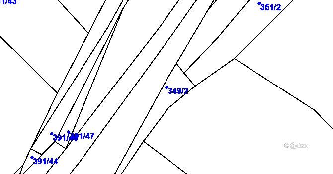 Parcela st. 349/2 v KÚ Třebýcinka, Katastrální mapa