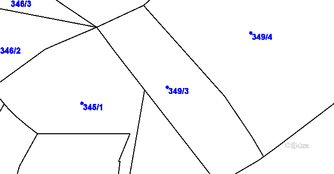 Parcela st. 349/3 v KÚ Třebýcinka, Katastrální mapa