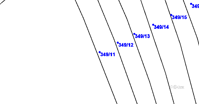 Parcela st. 349/11 v KÚ Třebýcinka, Katastrální mapa