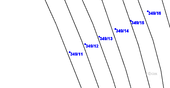 Parcela st. 349/12 v KÚ Třebýcinka, Katastrální mapa