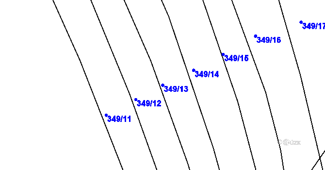 Parcela st. 349/13 v KÚ Třebýcinka, Katastrální mapa