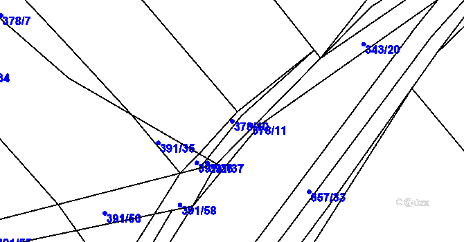 Parcela st. 378/10 v KÚ Třebýcinka, Katastrální mapa