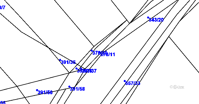 Parcela st. 378/11 v KÚ Třebýcinka, Katastrální mapa