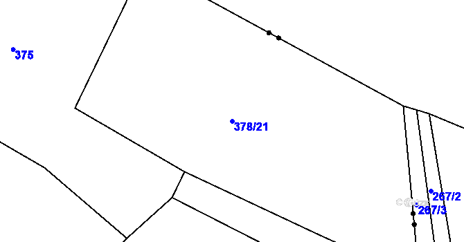 Parcela st. 378/21 v KÚ Třebýcinka, Katastrální mapa