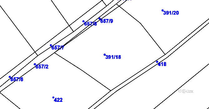 Parcela st. 391/18 v KÚ Třebýcinka, Katastrální mapa