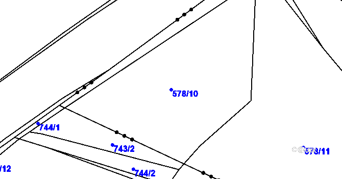 Parcela st. 578/10 v KÚ Třebýcinka, Katastrální mapa