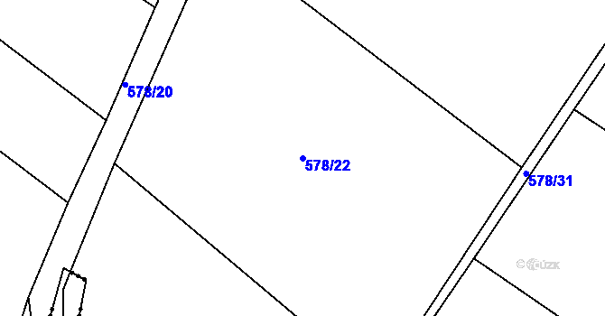 Parcela st. 578/22 v KÚ Třebýcinka, Katastrální mapa