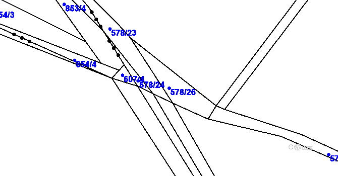 Parcela st. 578/26 v KÚ Třebýcinka, Katastrální mapa