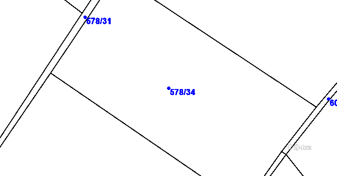 Parcela st. 578/34 v KÚ Třebýcinka, Katastrální mapa