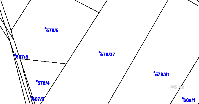 Parcela st. 578/37 v KÚ Třebýcinka, Katastrální mapa