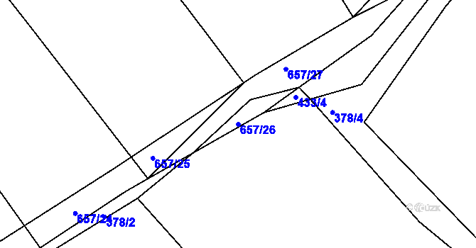 Parcela st. 657/26 v KÚ Třebýcinka, Katastrální mapa