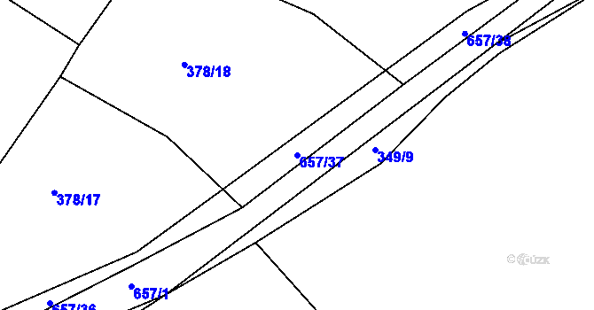 Parcela st. 657/37 v KÚ Třebýcinka, Katastrální mapa