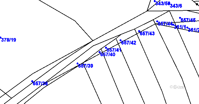 Parcela st. 657/40 v KÚ Třebýcinka, Katastrální mapa