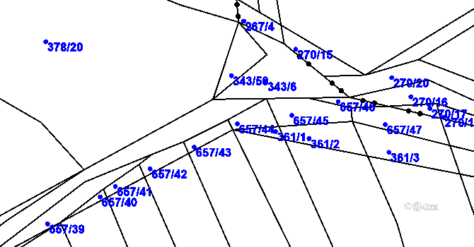 Parcela st. 657/44 v KÚ Třebýcinka, Katastrální mapa