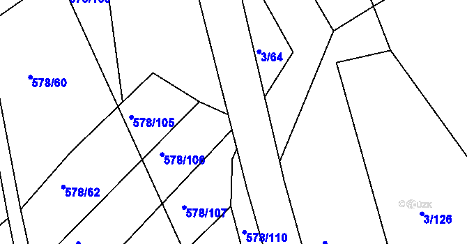 Parcela st. 665/54 v KÚ Třebýcinka, Katastrální mapa