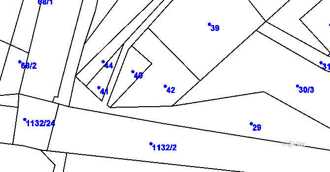 Parcela st. 42 v KÚ Červenka, Katastrální mapa