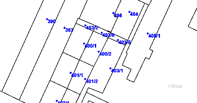 Parcela st. 400/2 v KÚ Červenka, Katastrální mapa