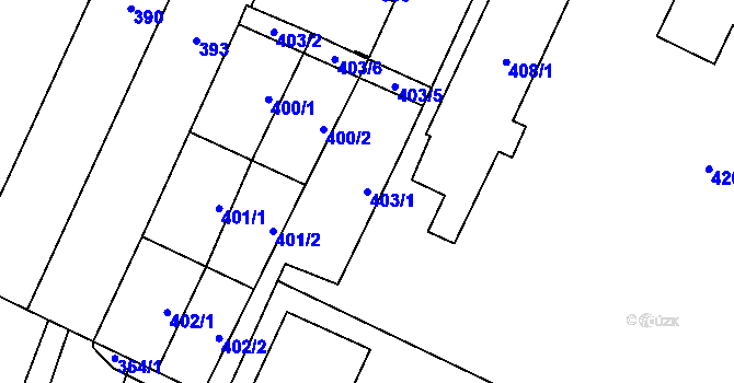 Parcela st. 403/1 v KÚ Červenka, Katastrální mapa
