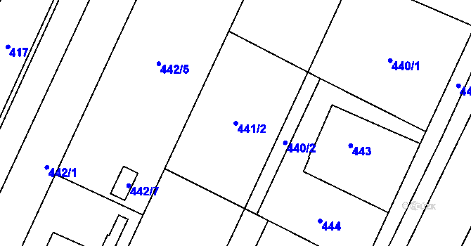 Parcela st. 441/2 v KÚ Červenka, Katastrální mapa