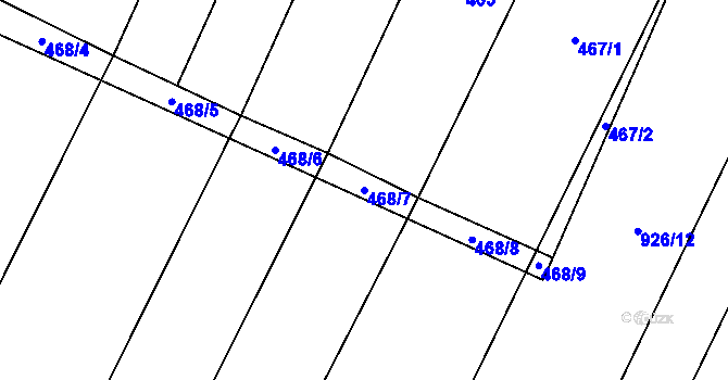Parcela st. 468/7 v KÚ Červenka, Katastrální mapa