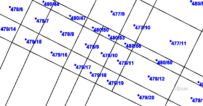 Parcela st. 478/10 v KÚ Červenka, Katastrální mapa