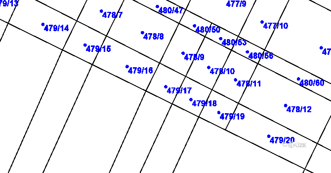 Parcela st. 479/17 v KÚ Červenka, Katastrální mapa