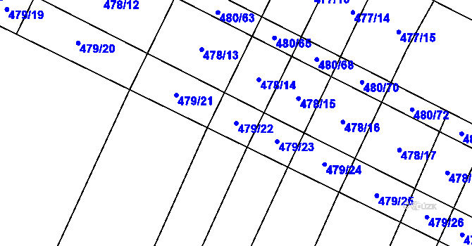 Parcela st. 479/22 v KÚ Červenka, Katastrální mapa
