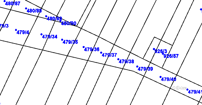 Parcela st. 479/37 v KÚ Červenka, Katastrální mapa