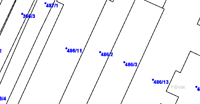 Parcela st. 486/2 v KÚ Červenka, Katastrální mapa